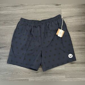 VAST Life Men's XL Navy Blue Polka Dot Volley Shorts Drawstring Athletic New